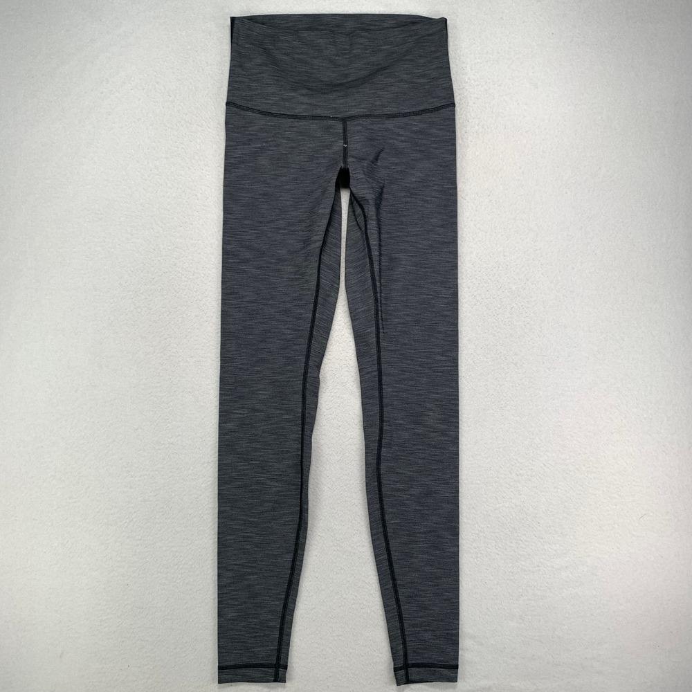 Lululemon Wunder Under High Rise Leggings Womens 8 Gray Full Length Gym Yoga - Picture 1 of 10